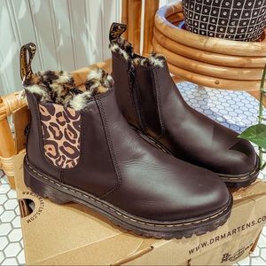 Dr. Martens Fur Lined Chelsea Boots - Leopard